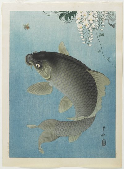 Carp Leaping by Ohara Koson